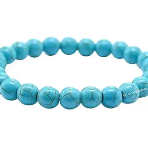 Stabilized Turquoise Bracelet for Women Men with Healing Crystal and Reiki Stone - Beautiful Gemstone Beaded Bracelet for Balance, Harmony & Positive Energy