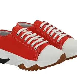 Veena Enterprises Perfect Stylish Girls Boots Casual Shoes Sneakers Canvas Shoes | Red | Size-5