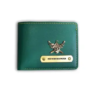NAVYA ROYAL ART Personalized Customized Mens Leather Wallet - Elevate Style with a Custom Touch - Green