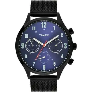 TIMEX Men Stainless Steel Analog Blue Dial Watch-Twhg03Smu02, Band Color-Black