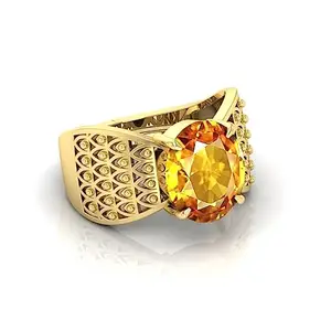 3.25 to 15.25 Ratti Natural Yellow Sapphire Pukhraj Gemstone Ring Gold for Women's and Men's