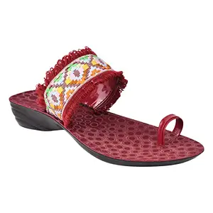 Dashny Red (1383) Comfortable Soft Slippers For Women's 6 UK
