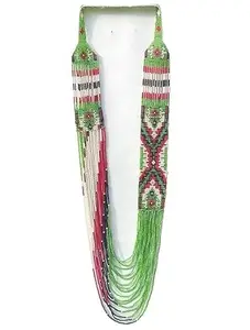 Non-Precious Metal Alloy and Crystal Tribal Necklace for Women's & Girl's