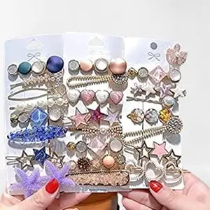 ARYANSH SHOPPE Hair Clip For Girl Alligator Teeth Hair Accessory Artificial Macaron Pearl Hair Barrettes Hairpins, Hair Clips Styling Accessories for Women Ladies Girls (PACK OF 4)