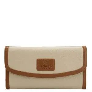 Da Milano White Leather Flap Wallet for Women (10331)