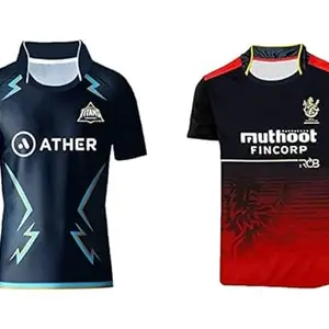 Generic GT Hardik Jersey |Gujarat Cricket Tshirt 2023|Bangalore Cricket Jersey|Bangalore Virat Jersey 2023 (Boys & Kids)(X-Large 42) Multicolour