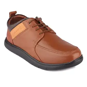 Red Chief Brown Leather Formal Derby Shoes for Men