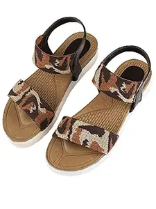 WalkTrendy WalkTrendy Womens Synthetic Brown Sandals - 7 Uk (Wtwf624_Brown_40)