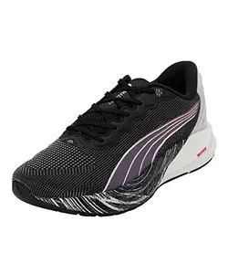 Puma Womens Magnify Nitro KSO WNS Black-High Risk Red-Platinum Gray-Purple Charcoal Running Shoe - 3UK (37754701)