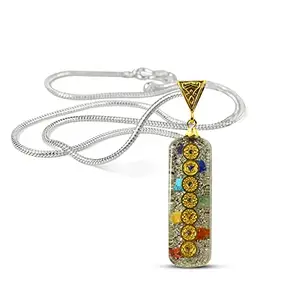 Reiki Crystal Products 7 Chakra Pendant Orgone - Orgonite Crystal Stone Pendant Locket Pendant with Chain for Reiki Healing and Crystal Healing Stone (Color : Multi)