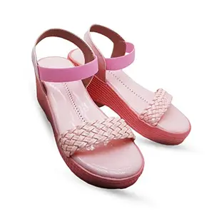 MONAQI Women Open Back Open Toe Pink Sandals