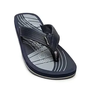 SOLETHREADS STAN | Suave | Uber Cool | Stylish | Trendy | Skid Resistant | Eye catching | Slippers Flip Flops for Men|UK 7|C.Navy