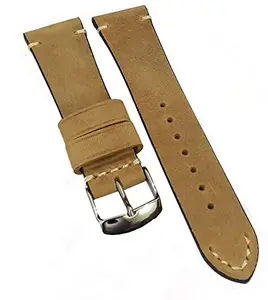 Ewatchaccessories 19mm Genuine Leather Watch Band Strap Fits PRC200, PRS200 Light Brown Silver Buckle