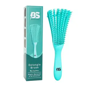 Rudra Enterprise Detangler hair brush for curly hair comb for Women Men & Kids | Comb for curly wavy hair Pain Free hair detangling brush | Curl brush for hair styling Dry & Wet hair brush (Green)