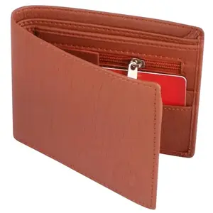WOLFCRAFT Leather Wallets for Men I 11 Card Slots I 2 Currency & Secret Compartments I 1 ID Card Slots I Mens Wallet I Tan