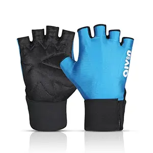 AIVIN Men Spectre Gym Gloves with Wrist Wrap Design for Gym Workouts, Weight Lifting, Exercise, Pull-Up, Crossfit, Cycling, Fitness, and Training with Good Grip and Soft Padding Size - Small (Blue)