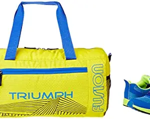 Gowin Bright Grey/Green Size-7 with Triumph Gym Bag Fusion Pro-88 Yellow/Royal
