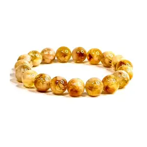 The Cosmic Connect Feng-Shui Natural Citrine 10mm Beads Energized and Affirmed Citrine Crystal Bracelet, Chakra Balancing, bracelet for Woman and Men