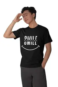 XTYLIX Printed T Shirt for Men | Smile Everytime Graphic T-Shirt Unisex Casual Cotton Tee | Round Neck | Regular Fit | Comfortable | Stylish & Lightweight | Perfect for Everyday Use