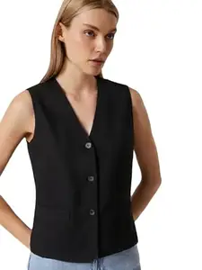 PERFECT PRODUCTIONS Black WaistCoat,RegularFit WaistCoat,Black WaistCoat,Cotton Blend WaistCoat,Casual WaistCoat,Office Wear WaistCoat,Women WaistCoat,WaistCoat01.
