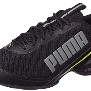 Puma Unisex-Adult Cell Divide Mesh Black-Lime Smash Running Shoe - 10UK (37791304)
