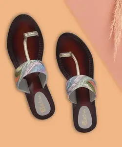 Picktoes PT-544 Women's Grey Synthetic Leather Casual Heel Sandal