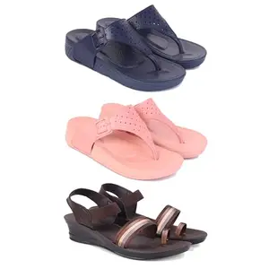 Women's Comfortable Sandal,Casual Lightweight Sandal for Everyday Wear | (COMBO-3)-1985-1986-1961-8-EURO-39
