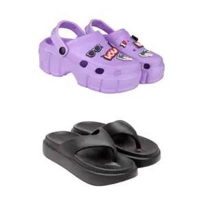 ZENWEAR Extra Soft Classic Casual wear with Ultra Soft Flexibility Technology flip-Flop Combo for Women's/Girl's(2012+6109)(7) Multicolor