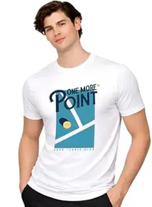 ADRO Tennis Printed T-Shirt for Men | Cotton Lycra | 180 GSM Regular Fit | Sports Casual Tee | Printed Tshirt for Men| Sports Stylish T Shirt