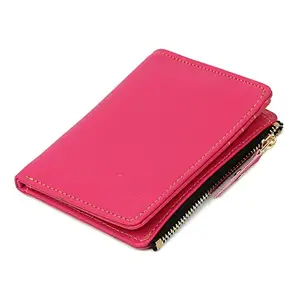 SHAMRIZ Womens Small Bifold Leather Wallets RFID Ladies Purse with Card Slots id Window Zipper Coin Purse | Girls Wallet (Red)