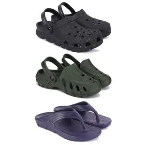 DRACKFOOT Men's Sandals | Lightweight Wear| Stylish & Easy to Wear For Men'S GRT-SAN-(3-COMBO)-3058-3137-3153-10