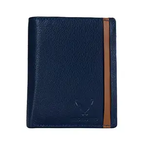 REDHORNS Genuine Leather Wallet for Men | RFID Protected Mens Wallet with 8 Credit/Debit Card Slots | Slim Leather Purse for Men (AP02I_Navy Blue)