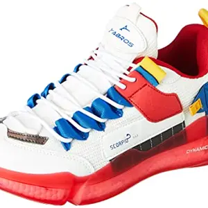 ABROS Men's Scorpio-O ASSG1127O Sports Shoes_White/Red_6UK