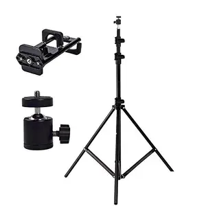 Boosty® Essential Kit for photographers Tripod Kit with 9 Ft Light Stand, Dual Mobile Holder, 360* Rotable Mini Ball Head for Indoor, Outdoor and Travel Photo Video Shoots (1 x Light Stand 9FT, 1 x Dual Mobile Holder, 1 x Mini Ball Head) (Dual Holder Light Stand Combo)