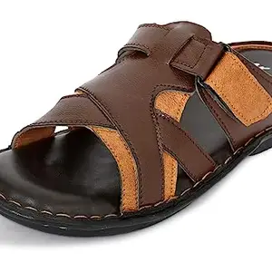 FLASHING SHOES Brown Synthetic Slipper for Men - 7 UK