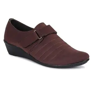 FASHIMO Women Monk Strap Shoes GNNP725-Brown-41