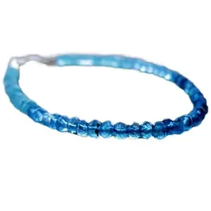 RRJEWELZ Apatite Bracelet for Men & Women – 3-3.5mm Rondelle Faceted Blue Beads – 7 inch with Silver Plated Clasp – Healing, Fashion, Gift, Spiritual, Yoga|LCBR_RR_00565