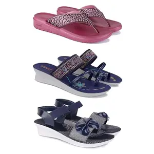 Women's Comfortable Sandal,Casual Lightweight Sandal for Everyday Wear | (COMBO-3)-1886-1947-1972-5-EURO-36