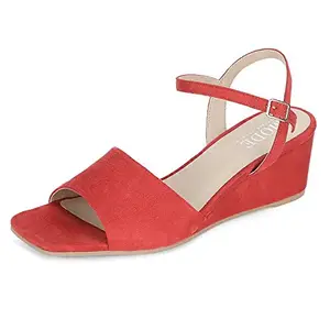 Mode by Red Tape Women Orange Heel Sandals, 7 UK (MRL1703)