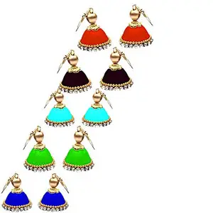 Thread Trends Silk Thread Earrings/jhumka Combo of 5 Pairs Combo no- 94