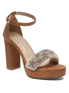 Bruno Manetti women's Suede Beige Slipon Back Strap Round Toe Comfort Heel Sandals