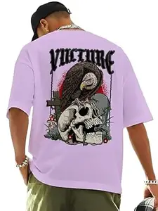 ENCIGER Men Oversized Cotton T-Shirt | Drop Shoulder Graphic Printed Loose Fit Casual Streetwear Tee for Men