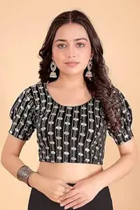 APPERA "WEAR TO SHINE" APPERA Gota Patti Readymade Short Sleeve Ethnic Saree Blouse | Round Neck Designer Blouse for Women