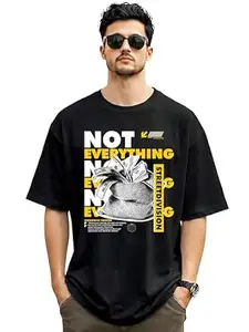 ENCIGER Men Oversized T-Shirt Cotton Drop Shoulder Loose Fit Graphic Printed Casual Streetwear T Shirt