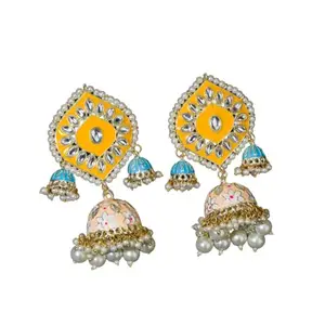 Sheetal Kart Kundan and Pearl Earrings
