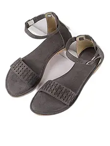 WalkTrendy WalkTrendy Womens Synthetic Grey Sandals - 8 Uk (Wtwf94_Grey_41)
