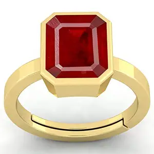 NAMDEV GEMS 6.25 Ratti /5.50 Carat Ruby (Manik/Manikya/Maneek) Gemstone Panchdhatu Gold Plated Ring for Astrological Purpose (Lab - Teseted)
