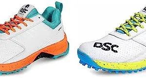 DSC Jaffa 22 Cricket Shoes for Men and Boys Uk-10 White-Orange & DSC Jaffa 22 Cricket Shoes for Men and Boys UK-10 White/Lime-Yellow