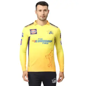 adidas playR X Chennai Super Kings Men's Solid Regular Fit T-Shirt (PRCSK23-MJ-FS_Yellow