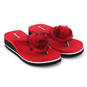 Dhamasa Stylish flower velvet ladies flip flop slipper